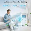 imagePortable Air Conditioner 8000 BTU Cools Up to 350 Sq Ft 3in1 Modes Portable AC Unit Remote Control LED Display Auto Shutoff AC with Window Kits for Bedroom Home Office White10000 BTU