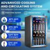 imageWine Cooler Refrigerator 37 Bottle Freestanding Cabinet Wine Cellars Wine Fridge with Glass Door 145 Can Beverage Refrigerator for Home Use Protecting Your Reds and WhitesSilver