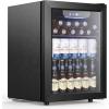 imageWine Cooler Refrigerator 37 Bottle Freestanding Cabinet Wine Cellars Wine Fridge with Glass Door 145 Can Beverage Refrigerator for Home Use Protecting Your Reds and WhitesBlack