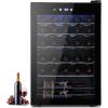 imageWine Cooler Refrigerator 37 Bottle Freestanding Cabinet Wine Cellars Wine Fridge with Glass Door 145 Can Beverage Refrigerator for Home Use Protecting Your Reds and WhitesBlack