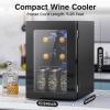 imageWine Cooler Refrigerator 37 Bottle Freestanding Cabinet Wine Cellars Wine Fridge with Glass Door 145 Can Beverage Refrigerator for Home Use Protecting Your Reds and WhitesBlack
