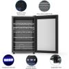 imageWine Cooler Refrigerator 37 Bottle Freestanding Cabinet Wine Cellars Wine Fridge with Glass Door 145 Can Beverage Refrigerator for Home Use Protecting Your Reds and WhitesBlack