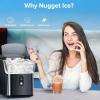 imageCountertop Nugget Ice Maker Pro  34lbs24H SelfCleaning Pellet Ice Machine with Soft Chewable Ice OneTouch Operation for Home Kitchen OfficeParty Black