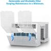 imageWindow Air Conditioner 10000 BTU Window AC Unit Cooling Room 450sqft Dehumidifier Mode and 3 Fan Speed 24H Timer Saddle Mount Quiet Operation White10 000 BTU