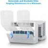 imageWindow Air Conditioner 10000 BTU Window AC Unit Cooling Room 450sqft Dehumidifier Mode and 3 Fan Speed 24H Timer Saddle Mount Quiet Operation White12 000 BTU