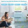 imageWindow Air Conditioner 10000 BTU Window AC Unit Cooling Room 450sqft Dehumidifier Mode and 3 Fan Speed 24H Timer Saddle Mount Quiet Operation White12 000 BTU