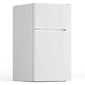 image31 CuFt Mini Fridge with Freezer 2 Door Compact Refrigerator Mini Fridge with Adjustable Removable Glass Shelves for Bedroom Office Dorm or Apartment BlackWhite