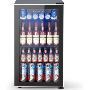 image46 Bottle 234 Inches Refrigerator Wine Fridge for Red White Champagne Beer Temperature 41F68F Freestanding Builtin Glass Door 53 CuftDual Zone SilverBlack