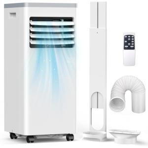 imagePortable Air Conditioner 8000 BTU Cools Up to 350 Sq Ft 3in1 Modes Portable AC Unit Remote Control LED Display Auto Shutoff AC with Window Kits for Bedroom Home Office White10000 BTU with Auto Shutoff