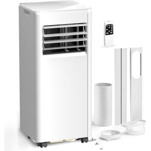 imagePortable Air Conditioner 8000 BTU Cools Up to 350 Sq Ft 3in1 Modes Portable AC Unit Remote Control LED Display Auto Shutoff AC with Window Kits for Bedroom Home Office White10000 BTU