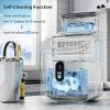 imageCountertop Ice Cube Maker Machine with External Water Tank16Pcs5Mins34LbsDay2 Ways to Add WaterPortable Compact Small Ice Maker with AutoCleaningPerfect for HomeKitchenCampingRVBLACK