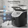 imageCountertop Ice Cube Maker Machine with External Water Tank16Pcs5Mins34LbsDay2 Ways to Add WaterPortable Compact Small Ice Maker with AutoCleaningPerfect for HomeKitchenCampingRVBLACK