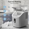 imageCountertop Ice Cube Maker Machine with External Water Tank16Pcs5Mins34LbsDay2 Ways to Add WaterPortable Compact Small Ice Maker with AutoCleaningPerfect for HomeKitchenCampingRVGREY