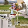image4Burner Propane Gas Grill with 304 Stainless Steel Cooking Grid Hanging HooksHeatResistant Handle 32000BTU Stainless Steel BBQ Grill with Portable Wheels for CampingPatioBackyard