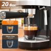 imageEspresso Machine 20 Bar Professional Compact Stainless Steel Coffee Maker with LCD Display Steam Wand 45oz Removable Water Tank for Espresso Cappuccino Latte at Home or OfficeBlack