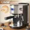 imageEspresso Machine 20 Bar Professional Compact Stainless Steel Coffee Maker with LCD Display Steam Wand 45oz Removable Water Tank for Espresso Cappuccino Latte at Home or OfficeBlack