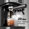 imageEspresso and Cappuccino Machine 20Bar Latte Machine with Automatic Milk Frother 3 in 1 Professional SemiAutomatic Espresso Maker with Dual Heating System ampamp Capsule Compatible