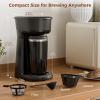 imageSingle Serve Drip Coffee Maker with Travel Mug OneTouch Operation Fast Brew Compact Small Coffee Maker with Removable FilterIdeal for Home Office or On the GoBlackTravel Cup Coffee Maker