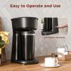 imageSingle Serve Drip Coffee Maker with Travel Mug OneTouch Operation Fast Brew Compact Small Coffee Maker with Removable FilterIdeal for Home Office or On the GoBlackTravel Cup Coffee Maker
