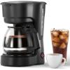 imageCompact 5Cup Coffee Maker Featuring BrewPause Technology a Permanent Filter and Simple OneTouch Operation Enjoy Auto KeepWarm Coffee Perfect for HomeOfficeOutsideBlack