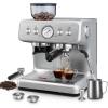 imageEspresso Machine with Builtin GrinderProfessional 15 Bar Espresso Maker with Milk Frother Steam WandStainless Steel Espresso Coffee Machine with Removable Water Tank for Cappuccino Latte