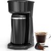 imageSingle Serve Drip Coffee Maker with Travel Mug OneTouch Operation Fast Brew Compact Small Coffee Maker with Removable FilterIdeal for Home Office or On the GoBlackTravel Cup Coffee Maker