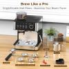imageEspresso Machine with Grinder 20 Bar Expresso Coffee Machines with Milk Frother Steam Wand Professional Espresso Maker with Removable Water Tank Cappuccino ampamp Latte Machine for Home