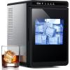 image16quot Large Cube Ice Maker CountertopProduces 9 Crystal Clear Cubic Ice per Hour24H TimerPortable SelfCleaning Ice Maker for WhiskeyCocktailsand Iced BeveragesETL ListedBlackDeep Black