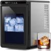 image16quot Large Cube Ice Maker CountertopProduces 9 Crystal Clear Cubic Ice per Hour24H TimerPortable SelfCleaning Ice Maker for WhiskeyCocktailsand Iced BeveragesETL ListedBlackBlack
