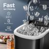 imageIce Makers Countertop26Lbs24H9 Cubes in 6 MinsPortable Ice Maker Machine with SelfCleaning2 Sizes of Bullet IcePerfect for Home KitchenBlackBrilliant Black