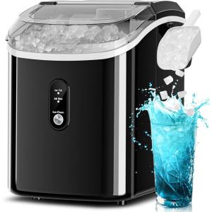 imageIce Makers Countertop26Lbs24H9 Cubes in 6 MinsPortable Ice Maker Machine with SelfCleaning2 Sizes of Bullet IcePerfect for Home KitchenBlackDark Black