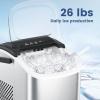 image9 Cubes Ready in 68 Mins Countertop Ice Maker 265Lbs per Day Stainless Steel Portable Ice Maker Ice Maker Machine with Carry Handle for HomeKitchenCampingRVSILVER