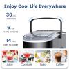 image9 Cubes Ready in 68 Mins Countertop Ice Maker 265Lbs per Day Stainless Steel Portable Ice Maker Ice Maker Machine with Carry Handle for HomeKitchenCampingRVBLACK