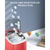 imageIce Maker Countertop Efficient Easy Carry Ice Machine SelfCleaning Ice Maker with Ice Scoop ampamp Basket 9pcs 8mins 266Lbs Per Day for HomeOfficeKitchenRED