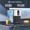 imagePortable Nugget Ice Maker Countertop SelfDispensing Pebble Ice Maker 44 lbsDay Soft Chewable Pellet Ice Machine for Home Kitchen Bar Single Button Operation Compact Design Ice Making MachineSilver