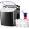 image9 Cubes Ready in 68 Mins Countertop Ice Maker 265Lbs per Day Stainless Steel Portable Ice Maker Ice Maker Machine with Carry Handle for HomeKitchenCampingRVBLACK with Handel
