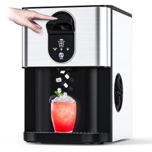 imagePortable Nugget Ice Maker Countertop SelfDispensing Pebble Ice Maker 44 lbsDay Soft Chewable Pellet Ice Machine for Home Kitchen Bar Single Button Operation Compact Design Ice Making MachineSilver