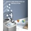 imageIce Maker Countertop Efficient Easy Carry Ice Machine SelfCleaning Ice Maker with Ice Scoop ampamp Basket 9pcs 8mins 266Lbs Per Day for HomeOfficeKitchenGrey