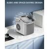 imageIce Maker Countertop Efficient Easy Carry Ice Machine SelfCleaning Ice Maker with Ice Scoop ampamp Basket 9pcs 8mins 266Lbs Per Day for HomeOfficeKitchenGrey