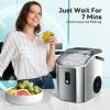 imageNugget Ice Maker Countertop 35Lbs24H Stainless Steel Nugget Ice Maker Portable with SlefCleaningwith Ice BasketScoop for HomeOfficeBarStainless Steel Silver