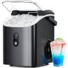 imageNugget Ice Maker Countertop  Pebble Ice Maker with SelfCleaning 35lbsDay Ready in 6 Mins Portable Sonic Ice Machine with Handle Basket ampamp Scoop for Home Kitchen RV Outdoor Black