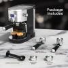 imageEspresso Machine 20 Bar Professional Stainless Steel Coffee Maker with LCD Display Steam Wand 45oz Removable Water Tank for Espresso Cappuccino Latte at Home or Office BlackBlack