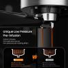 imageEspresso Machine 20 Bar Professional Stainless Steel Coffee Maker with LCD Display Steam Wand 45oz Removable Water Tank for Espresso Cappuccino Latte at Home or Office BlackBlack
