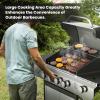 imageG41 Gas Grill4Burner Gas BBQ Grill with Side Burner PorcelainEnameled Cast Iron Grates Baking Pan 42000 BTU Stainless Steel Propane Grill for Outdoor Cooking and Patio Barbecues4Burner Grills