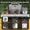 imageG41 Gas Grill4Burner Gas BBQ Grill with Side Burner PorcelainEnameled Cast Iron Grates Baking Pan 42000 BTU Stainless Steel Propane Grill for Outdoor Cooking and Patio Barbecues4Burner Grills