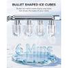 imageIce Maker Countertop Efficient Easy Carry Ice Machine SelfCleaning Ice Maker with Ice Scoop ampamp Basket 9pcs 8mins 265Lbs Per Day for HomeOfficeKitchenSatin Black