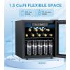 image48 Can Beverage Refrigerator Mini Fridge Cooler Glass Door for Beer Soda or Wine Small Drink Cooler Machine LED Temperature Control for Bar Home Office 13CUFT