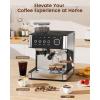 image2026 Upgrade Espresso Machine with Grinder 15 Bar Expresso Coffee Machines Professional Coffee Maker for LatteampCappuccino with Milk Frother Expresso Machines for Home Descaling Kit Included Black