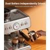 imageDual Boiler Espresso Machine with Grinder 20 Bar Espresso MachinesUse Milk Frother and Brew Coffee Machine Simultaneously Removable Water Tank Coffee Maker Cappuccino Latte 95oz Water TankStainless SteelDual Boiler