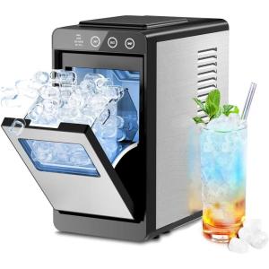 imageCountertop Ice Maker  26Lbs24H 8 Cubes in 6 Mins 12L Top Water Tank 2 Sizes Bullet Ice AutoClean amp LED Light Portable for Home Office Party
